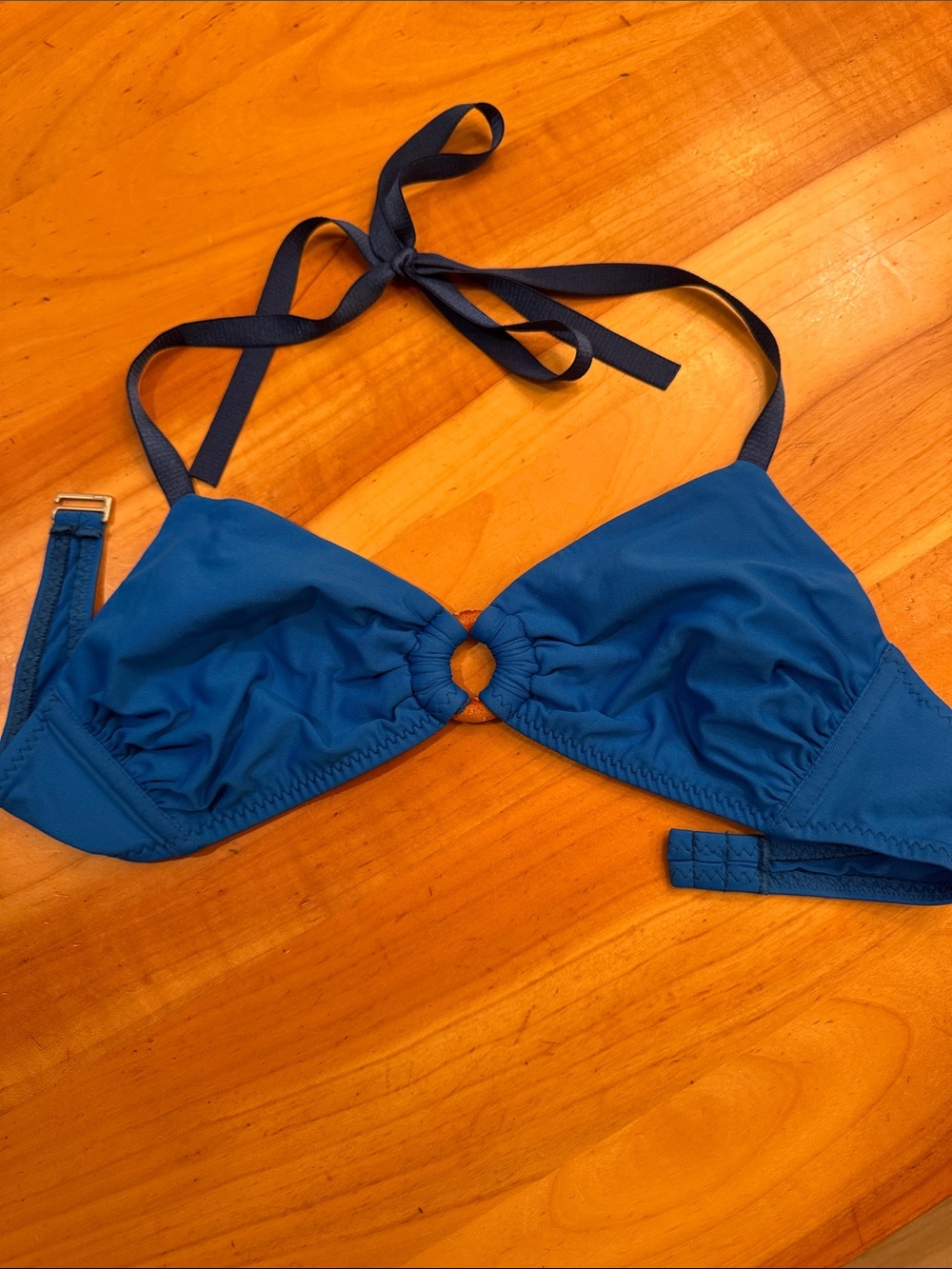 Malia Mills Blue Ring-Front Women's Bikini Top